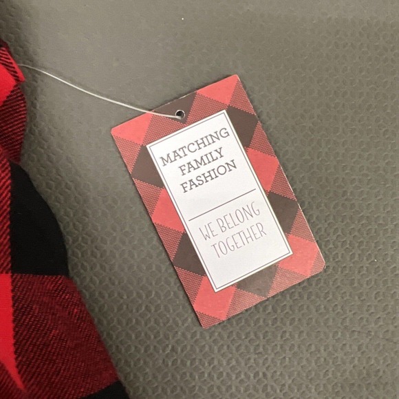 NWT Tommy Bahama red black buffalo plaid Tunic Top girl sz 8 & Hair Bows Charity - Picture 3 of 8